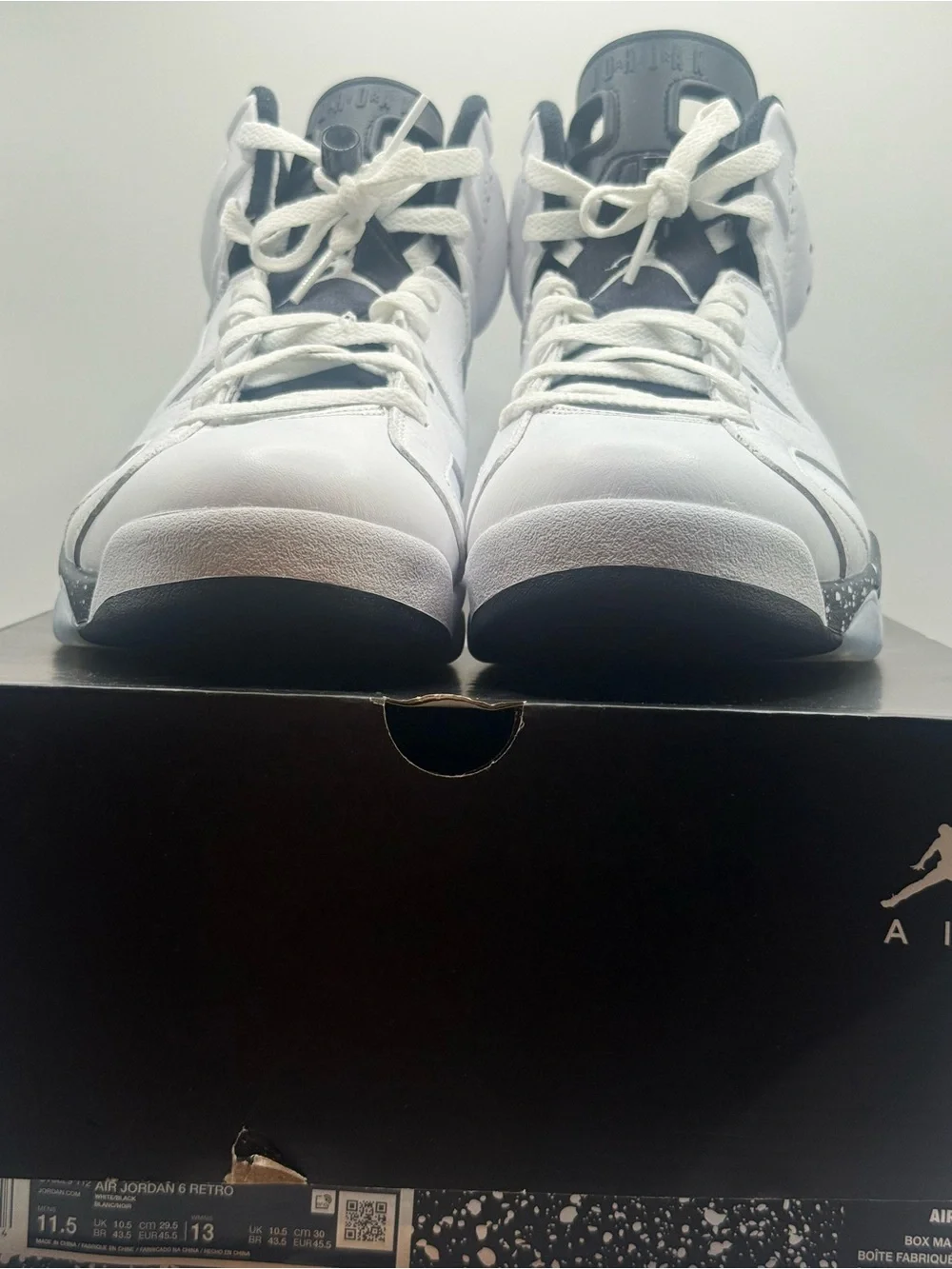 Jordan White and Black High-Top Sneakers   Reverse Oreos